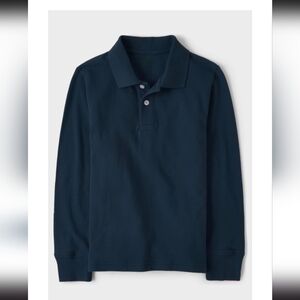 Boys Navy Long-Sleeve Polo